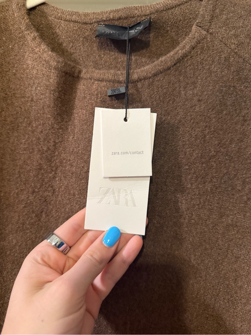 Zara Women’s Poncho Sweater in Brown - Picture 2 of 4